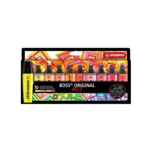 10 evidenziatori stabilo boss colori caldi